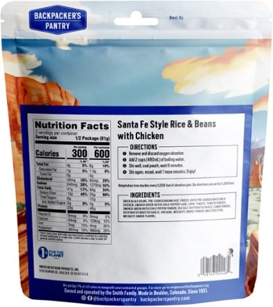 Backpacker's Pantry Santa Fe Style Rice & Beans with Chicken - 2 Servings 1