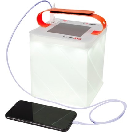 LuminAID Max Quick Inflate Solar Lantern with Phone Charger Phone and lightning charging cable not included