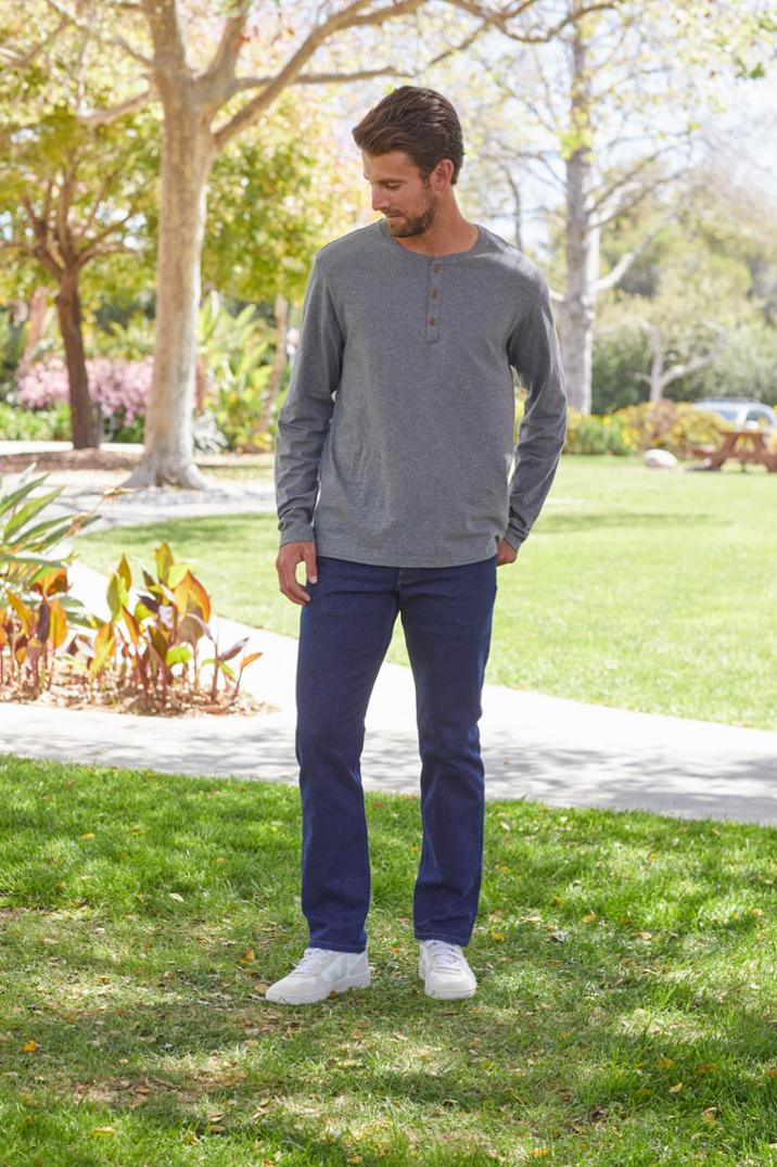 Location Image for Daily Long-Sleeve Henley Shirt - Men's