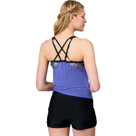 Free Country Side Tie Blouson Tankini Swimsuit Top - Women's 1