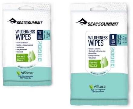 Sea to Summit Wilderness Wipes Compact and XL Size comparision