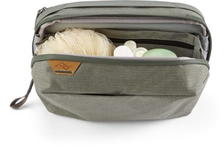 Peak Design Wash Pouch Open and props not included (Sage)