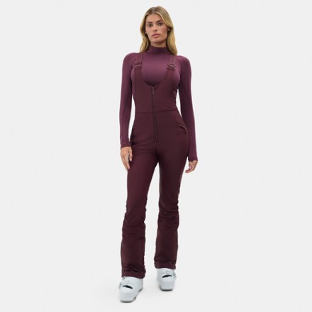 Halfdays Women's Isabel Soft-Shell Bib Pants  Purple L