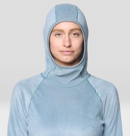 Mountain Hardwear AirMesh Long-Sleeve Hoody - Women's Reversible: brushed backer side out (ICE SHADOW)