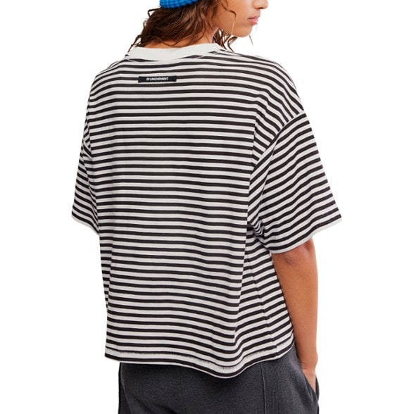 On Body Image of color Court Stripe Black White