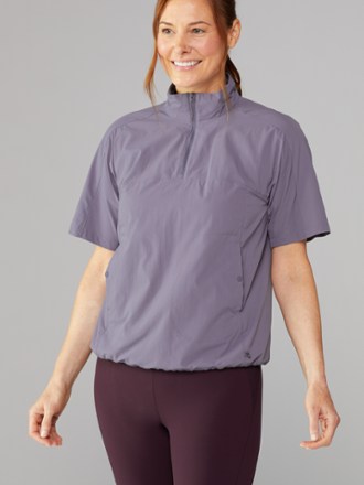short sleeve half zip pullover