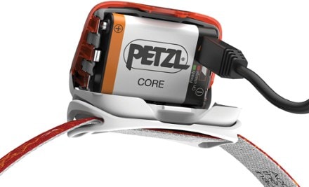 Petzl Core Battery Rechargeable CORE battery In use