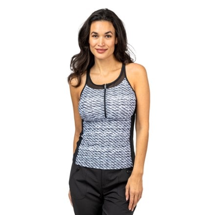 Free Country Mesh Zip-Up Racerback Swimsuit Top - Women's 0