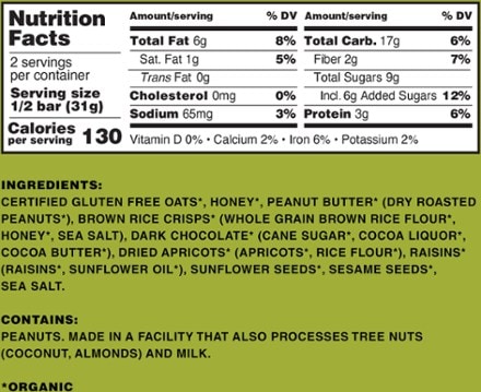 Kate's Real Food Peanut Butter Dark Chocolate Bar 1