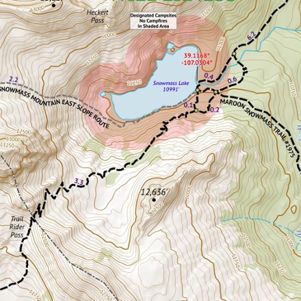 Outdoor Trail Maps Colorado 14ers Series Map - Capitol Peak, Snowmass Mountain 1