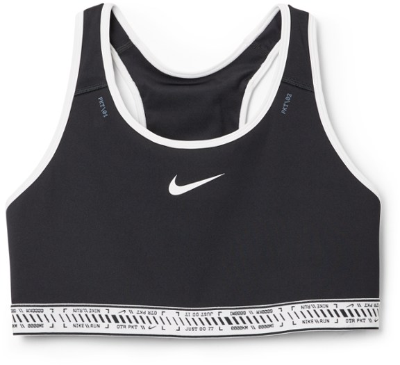 Black Solid Non-Wired Lightly Padded DRI-Fit SWOOSH Training