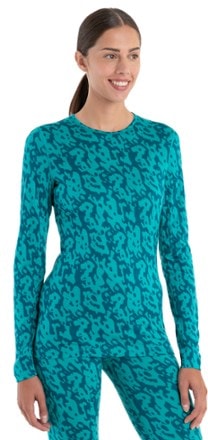 Icebreaker Merino 200 Oasis Long-Sleeve Crewe Macro Forms Base Layer Top - Women's 1