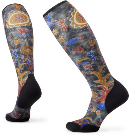 Smartwool Wo Ski Targeted Cushion Royal Floral Print Over The Calf Socks - Women