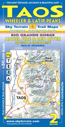 Sky Terrain Trail Maps Taos, Wheeler and Latir Peaks Trail Map - 2nd Edition 0