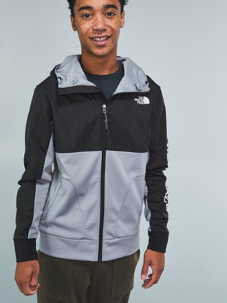 the north face train n logo full zip hooded jacket