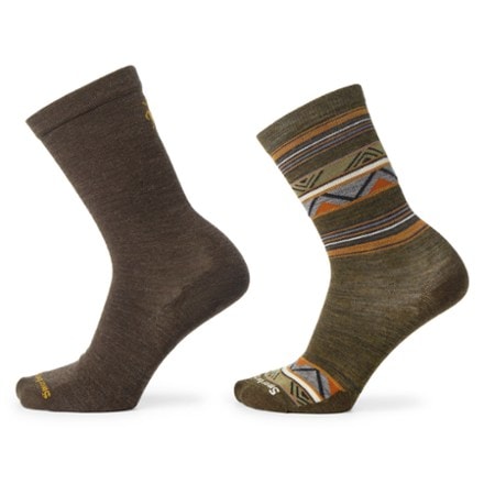 Smartwool Everyday Zig Zag Valley/Anchor Line Zero Cushion Crew Socks - Men's - 2 Pairs 1