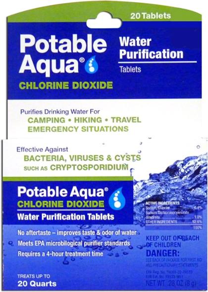 chlorine dioxide tablets package of 20
