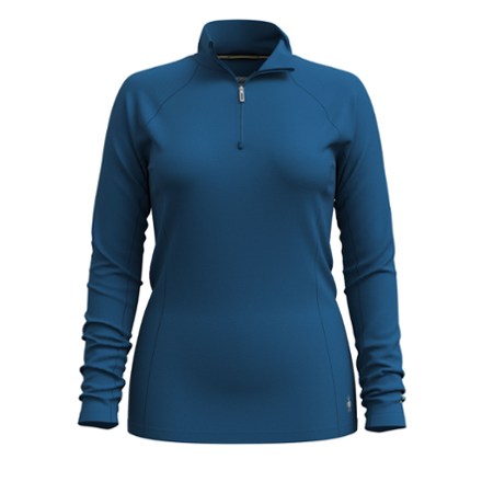 Smartwool Women's Classic All-Season Merino Quarter-Zip Base Layer Top  Blue XL
