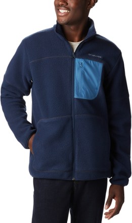 navy blue columbia fleece jacket