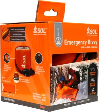 SOL Emergency Bivvy with Rescue Whistle and Tinder Cord 1