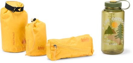 REI Co-op Pack In Pack Out Pouches - Set of 3 Water bottle not included; shown for size only