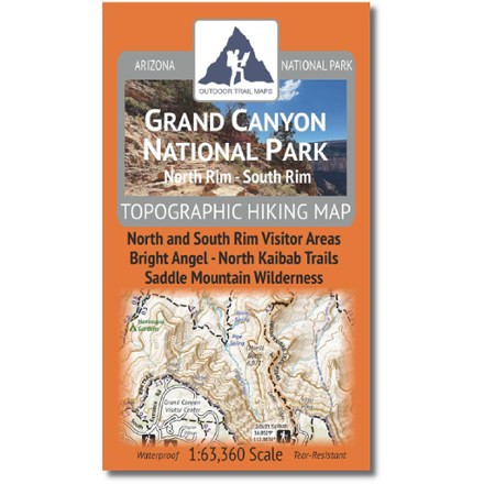 Outdoor Trail Maps Grand Canyon National Park North Rim - South Rim Hiking Map 0