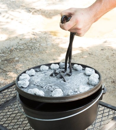 Lodge 4-in-1 Camp Dutch Oven Tool Shown with additional accessories not included (Black)