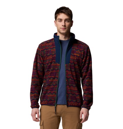 Columbia Sequoia Grove - Giacca in pile da uomo, con cerniera intera, con stampa