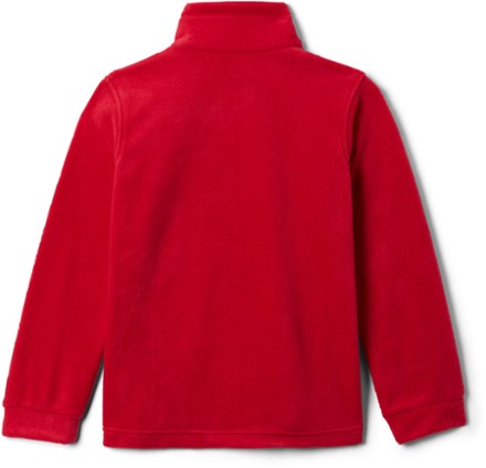 red fleece shirt