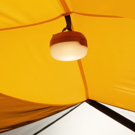 Exped Vega 2 Tent Light (not included) hung on gear loop