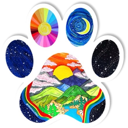 Abstract Hikes Paw Power Sticker 0