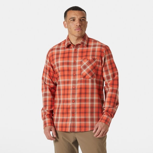 On Body Image of color Patrol Orange Bryn Plaid