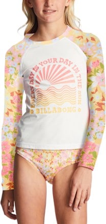 Billabong Spring Daydream Long-Sleeve Rashguard 2-Piece Swim Set - Girls' 0