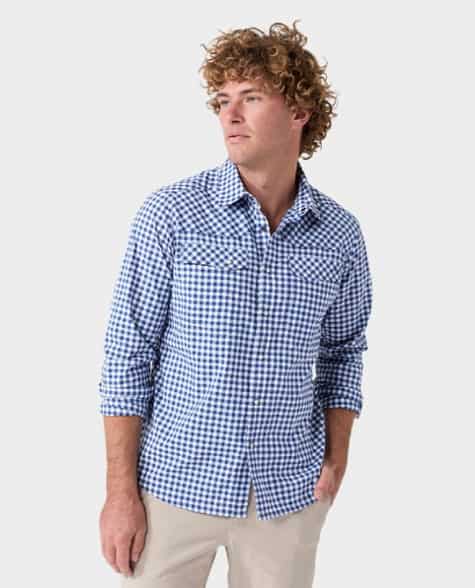 On Body Image of color Cobalt Night Gingham