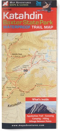 Map Adventures Katahdin-Baxter State Park Waterproof Trail Map - 2nd Edition 0