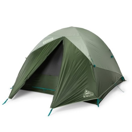 Kelty Daydreamer 4P Tent 3/4 front view with rainfly