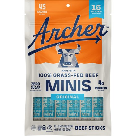 Country Archer Jerky Co. Zero-Sugar Mini Grass-Fed Beef Sticks - Package of 16 0