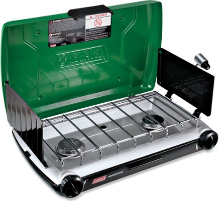 A two-burner propane stove