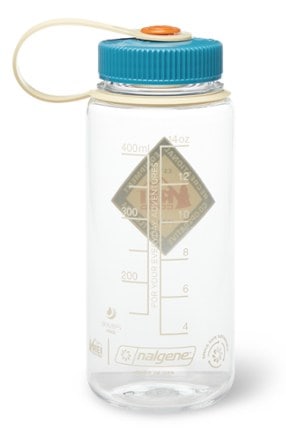 REI Co-op Nalgene Sustain Graphic Wide-Mouth Water Bottle - 16 fl. oz. Back view (Diamond/Clear)