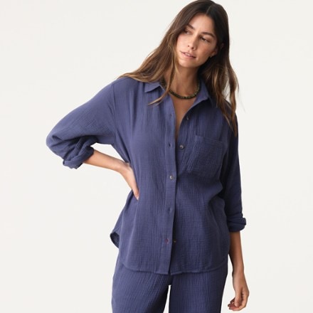 Marine Layer Jane Relaxed Double Cloth Shirt 0
