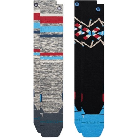 Stance Stripe Up Mid Poly Snow Sock - 2 Pairs 0