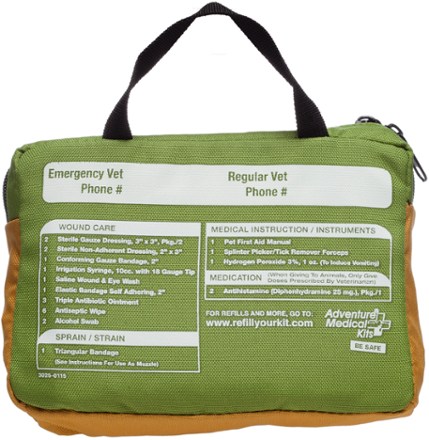 Adventure Medical Kits ADS Trail Dog First Aid Kit Back view (Green)