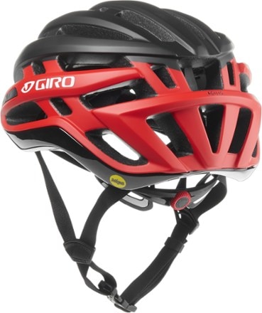Giro Agilis MIPS Bike Helmet Back view (Matte Black/Bright Red)