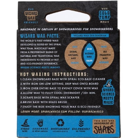 Spiral Wax Co. Wizard Wax Cold-Temp Snowboard Wax 3