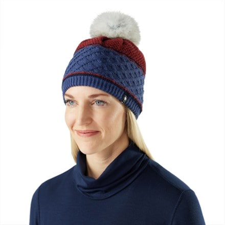 Smartwool Cable Knit Colorblock Pom Beanie 1