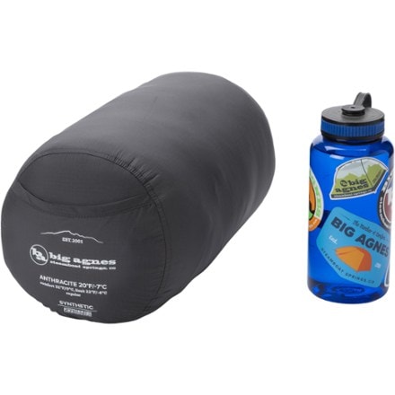 Big Agnes Anthracite 20 Sleeping Bag Water bottle not included