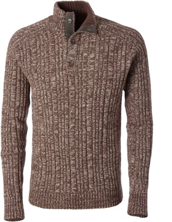 men's button mock sweater