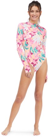 Roxy Active Long-Sleeve Back-Zip One-Piece Swimsuit - Women's 3