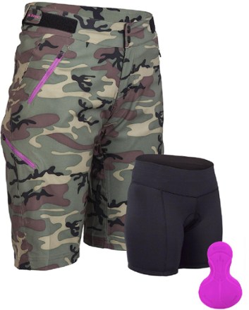 Zoic Navaeh Camo Shorts + Essential Liner - Women's 1