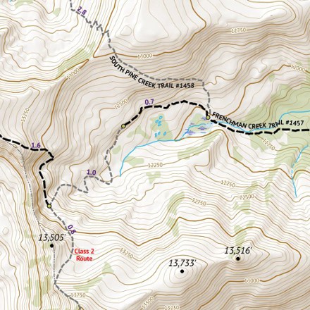 Outdoor Trail Maps Colorado 14ers Series Map - Mount Columbia, Mount Harvard, Mount Belford, Huron Peak, Missouri Mountain, Mount Oxford 1